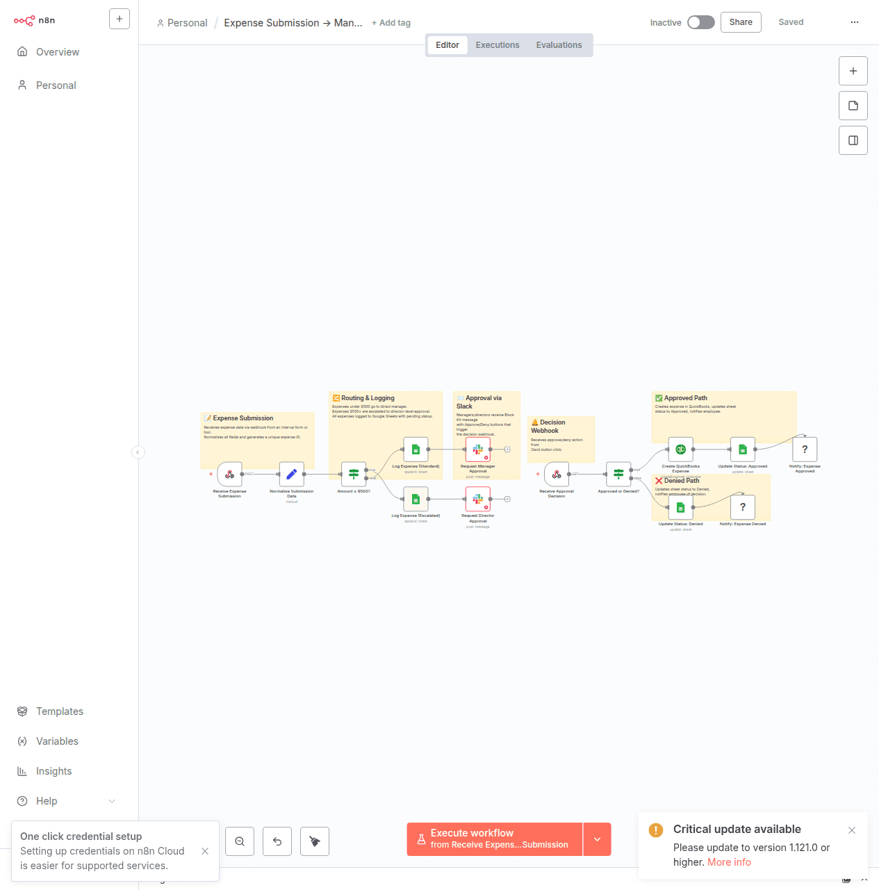 Expense approval flow