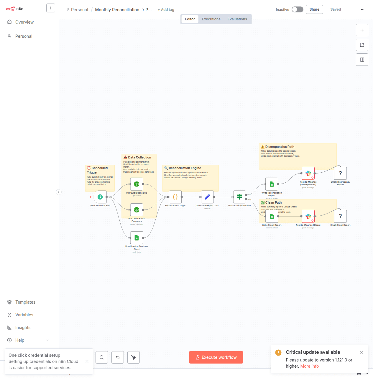 Monthly reconciliation